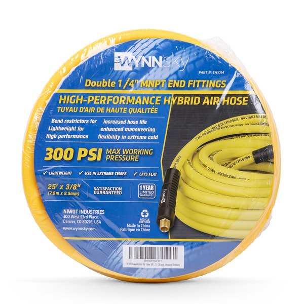 Goodyear 50' x 3/8 Rubber Air Hose Yellow 250 PSI