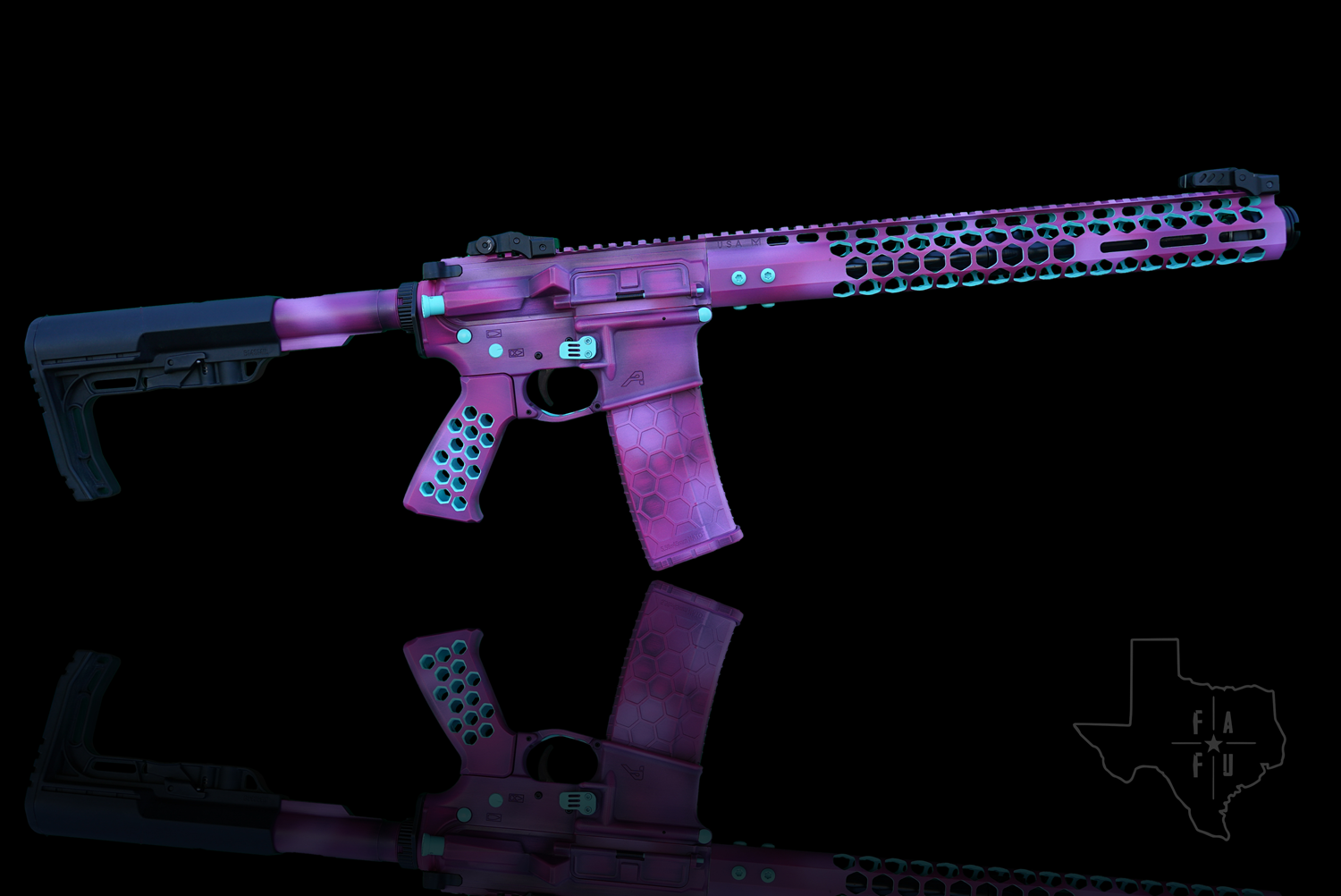 Aero Precision Cerakoted using Armor Black, Purplexed and Robin's Egg ...