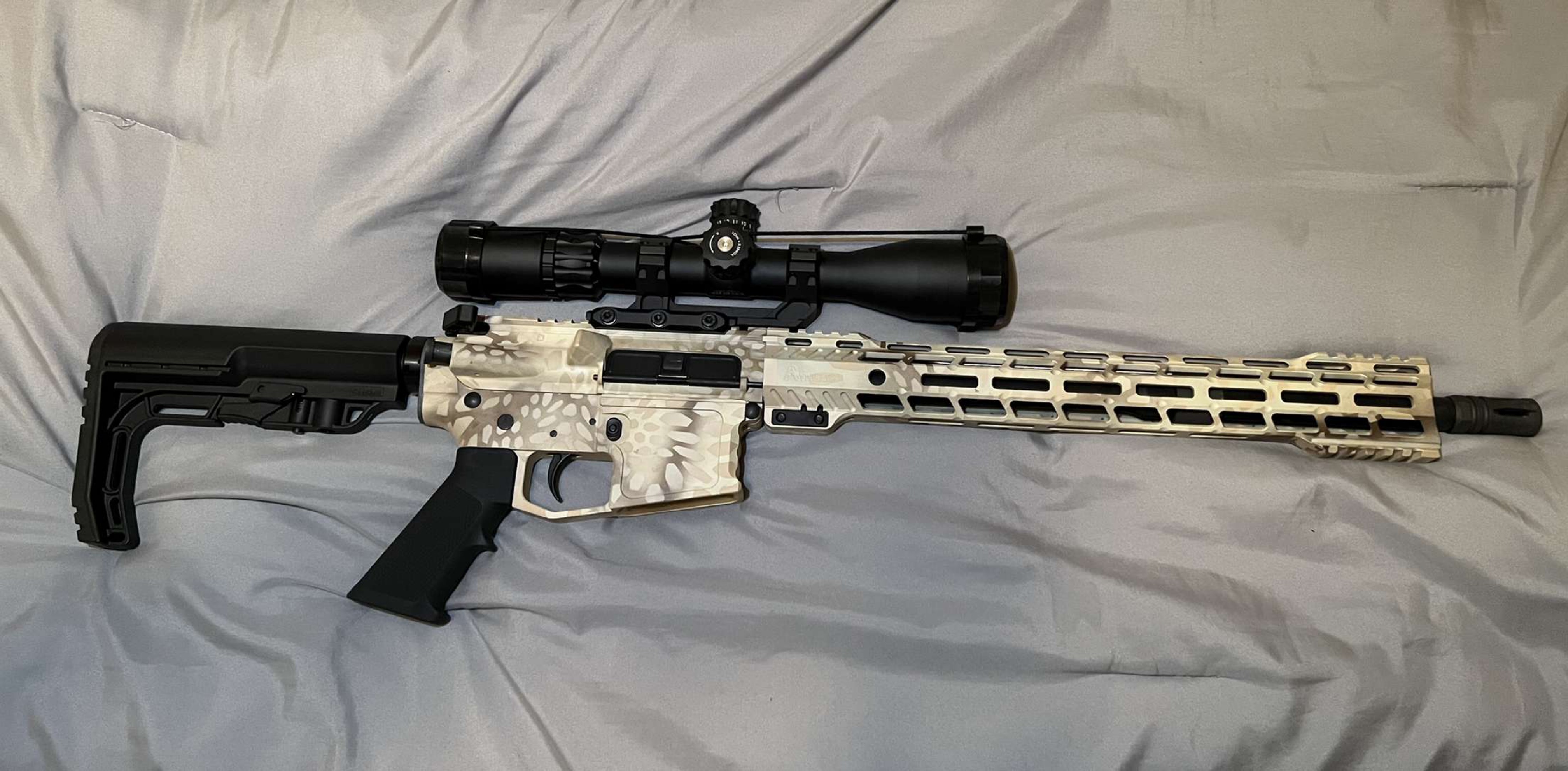 AR Cerakoted using Plum Brown, Light Sand and FS Sabre Sand | Cerakote