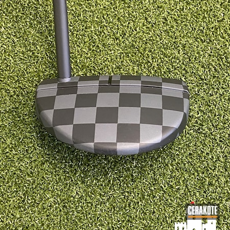 Powder Coating: Putters,Graphite Black H-146,Stone Grey H-262,Golf,Scotty Cameron,Putter,Checkered Flag,Checkered