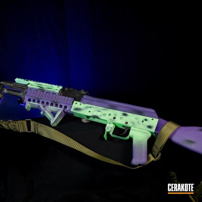 Purple And Green Ak Coated With Cerakote In H-331 And H-217