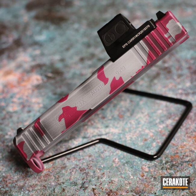 Custom Camo Glock 43x Using Sig Pink, Battleship Grey, And Graphite Black