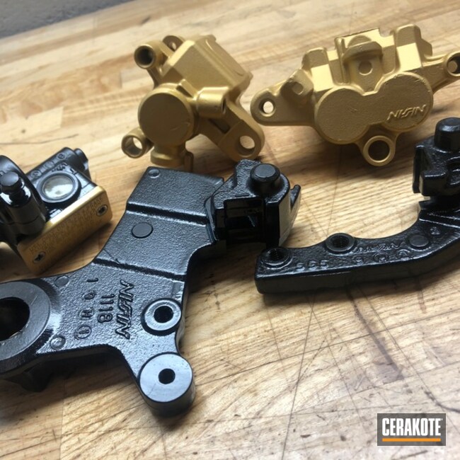 Automotive Parts Cerakoted In H Series Black And Gold 