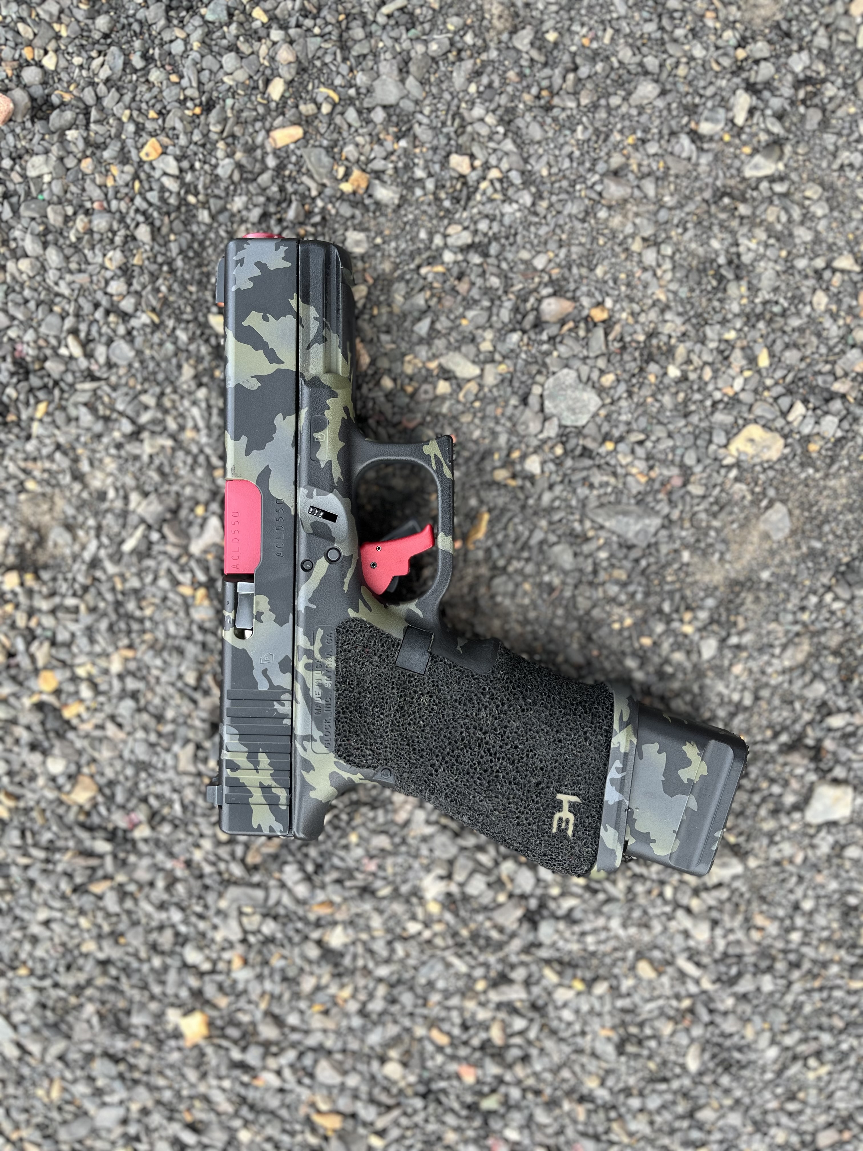 Powder Stippling Blended Black Camo with Hand Stipple | Cerakote