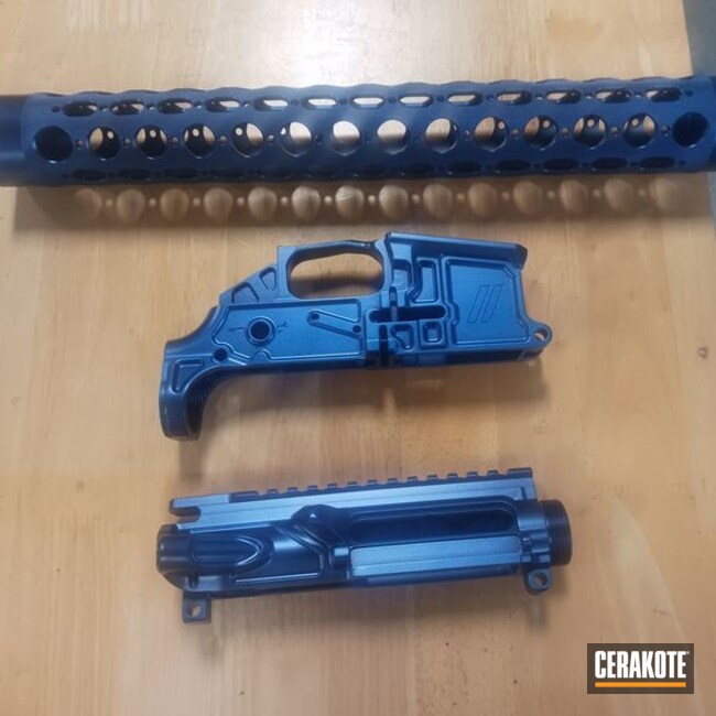 Zev Builder Set Coated With Cerakote In Cerakote Fx Liberty And Midnight Blue