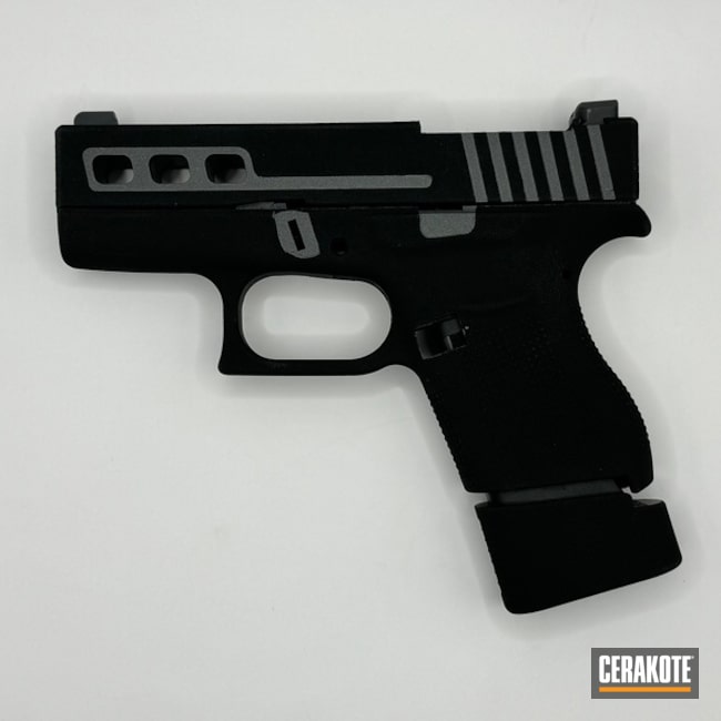 Glock 43 Cerakoted In Carbon Grey & Super Grip