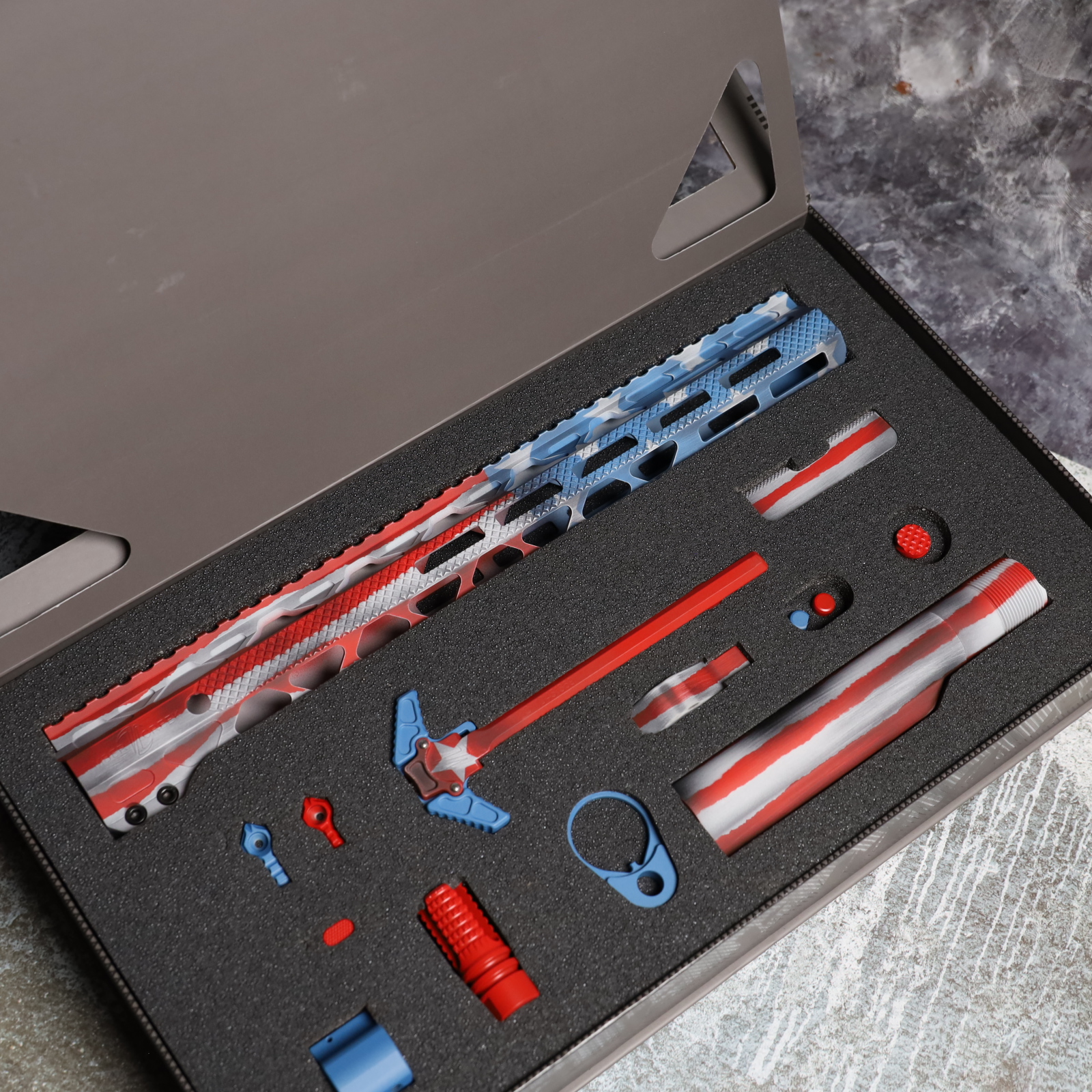 Distressed American Flag AR Build Kit | Cerakote