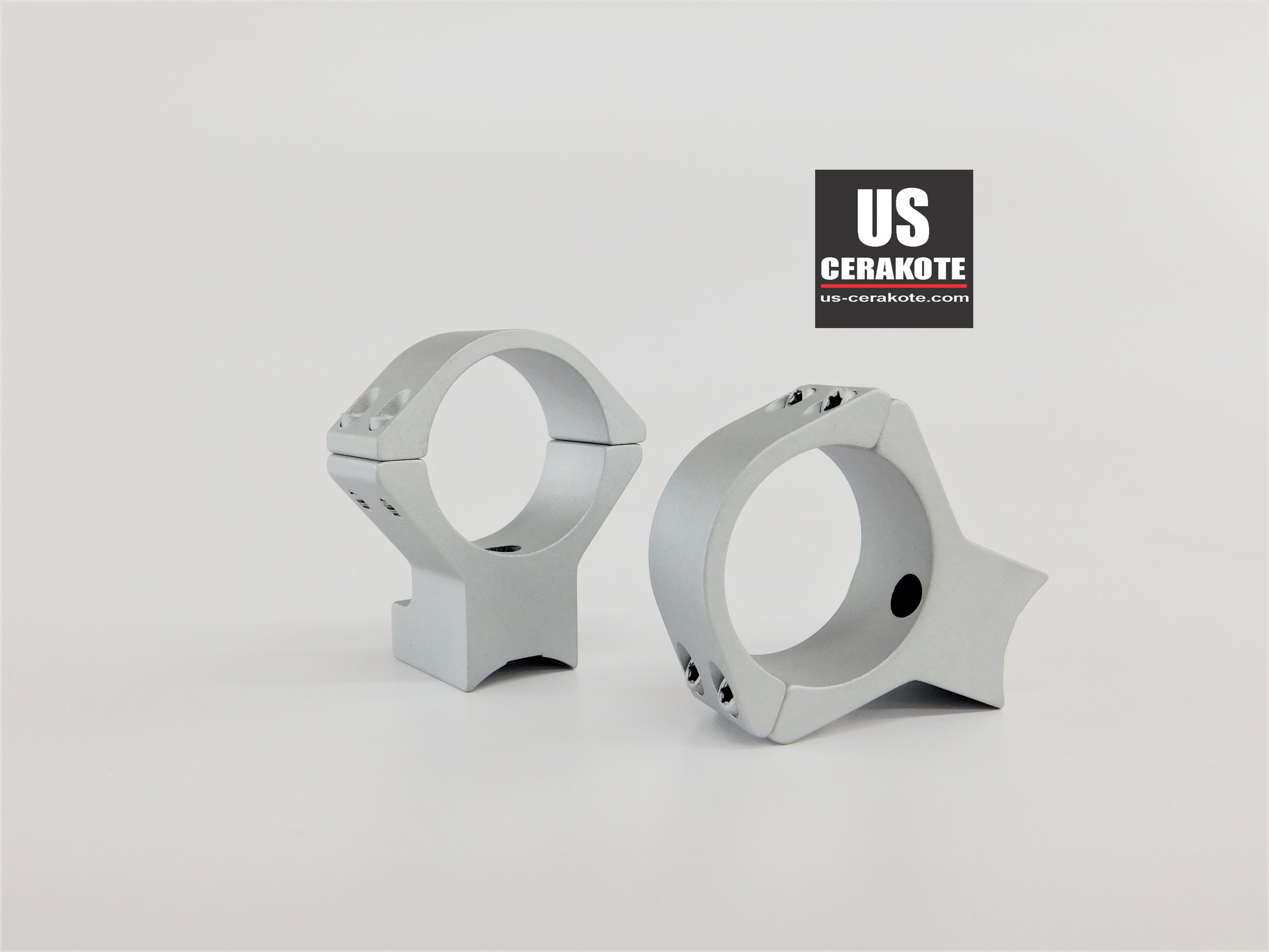Leupold Scope and Talley Rings Cerakoted in Satin Aluminum | Cerakote