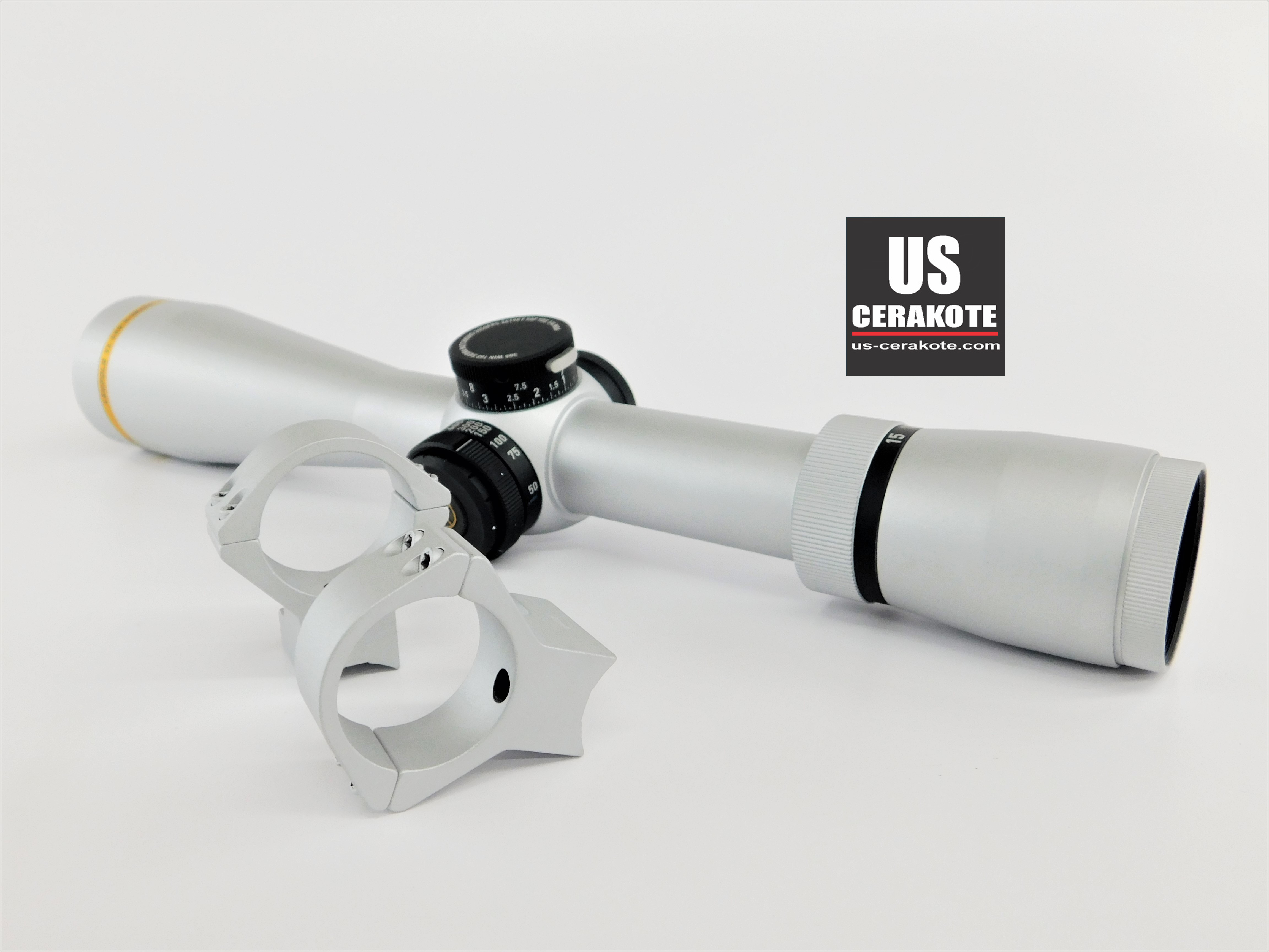 Leupold Scope and Talley Rings Cerakoted in Satin Aluminum | Cerakote