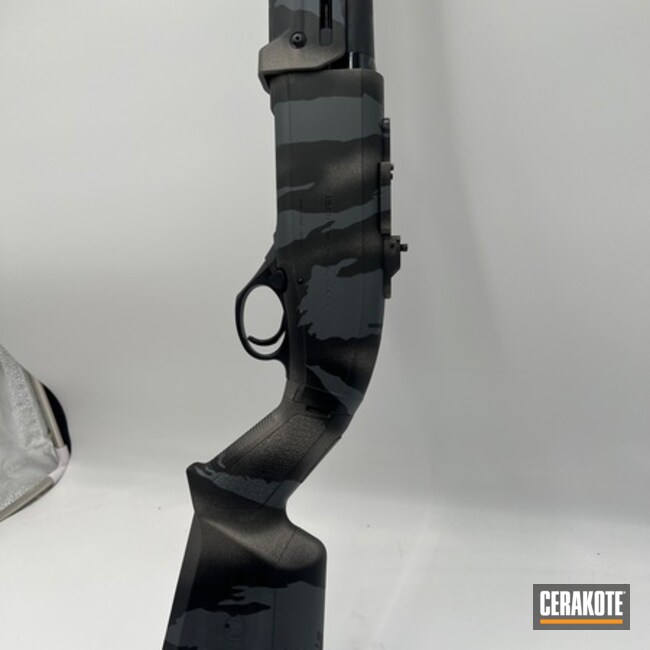 Benelli M4 Coated With Cerakote In Armor Black And Sniper Grey