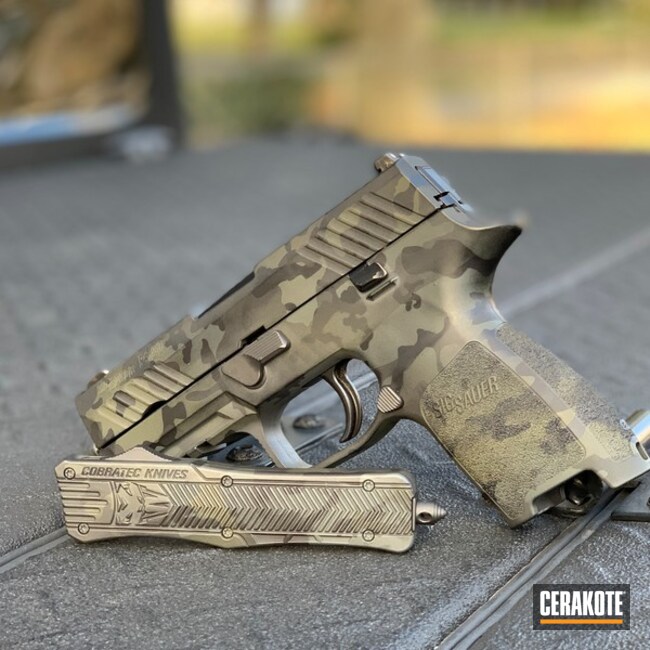 Matching P320 And Cobratec Knife In Black Custom Camo