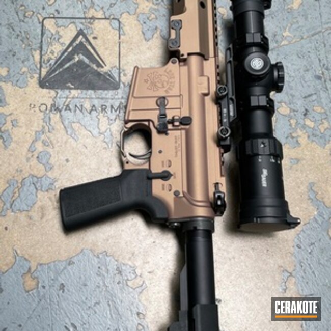 Ar-15 Coated With Cerakote In Bright Nickel And Copper