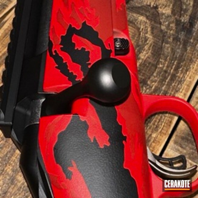 Red Vts Coated With Cerakote In Usmc Red, Graphite Black And Blackout