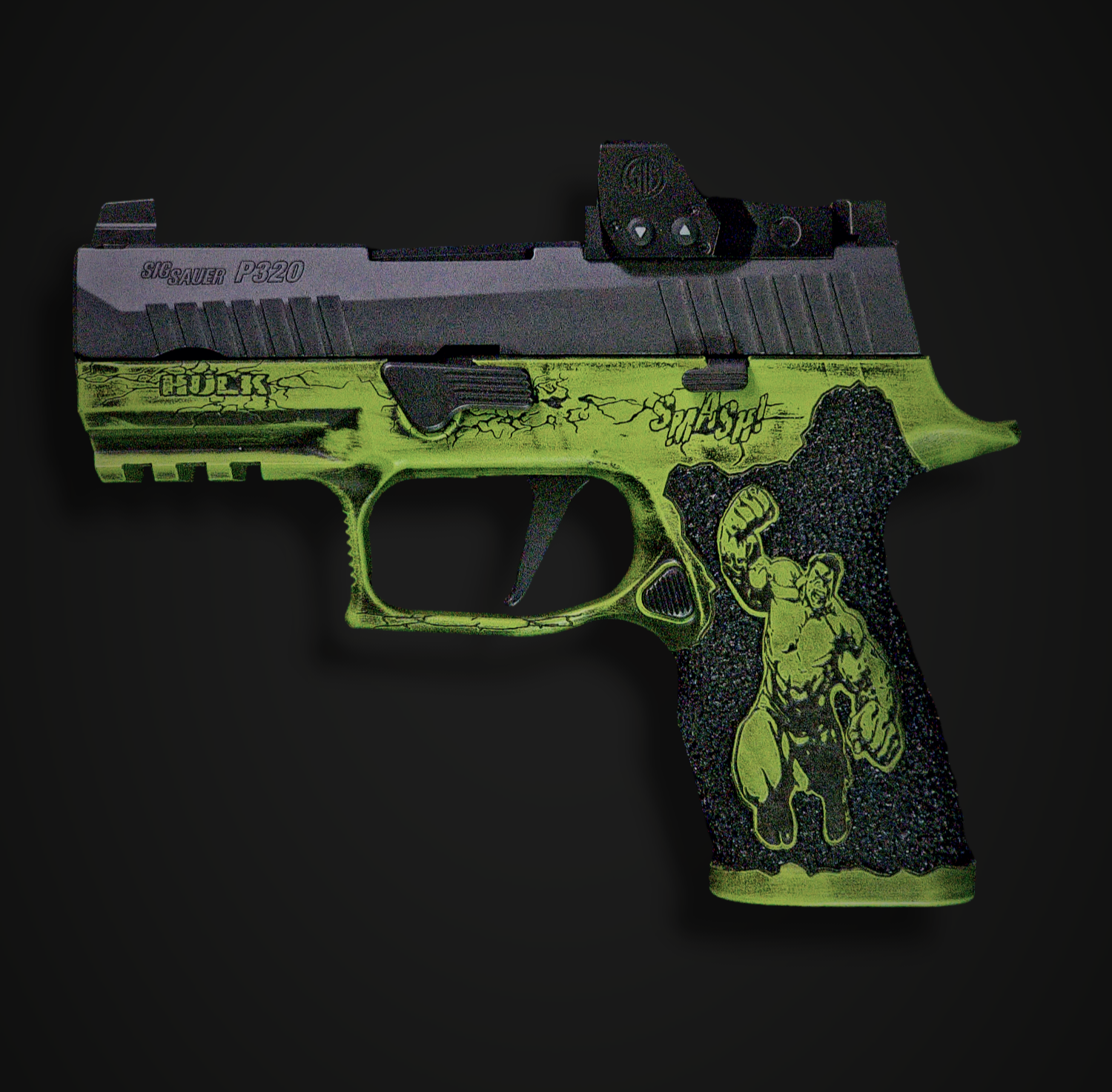Powder Stippling P320 Hulk Smash Custom | Cerakote