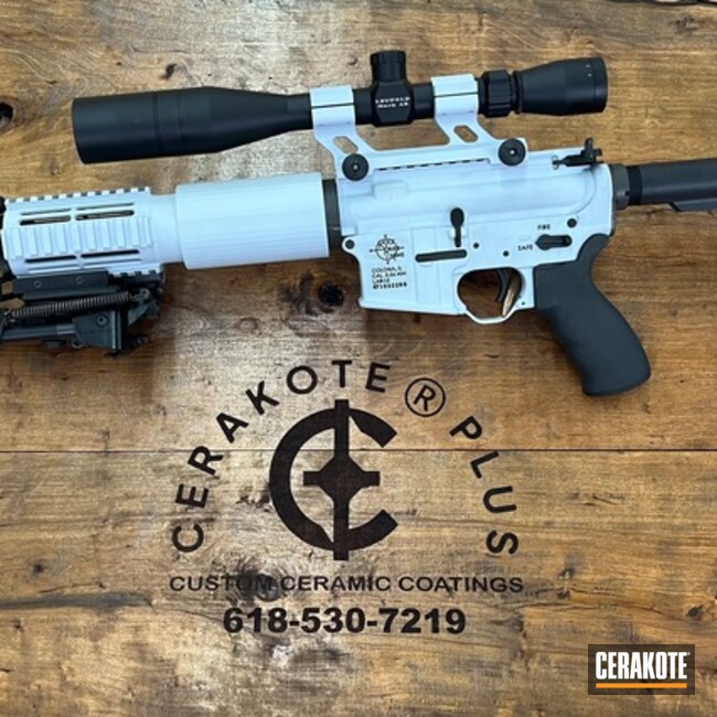 Ar-15 Coated With Cerakote In Armor Black And Battleship Grey
