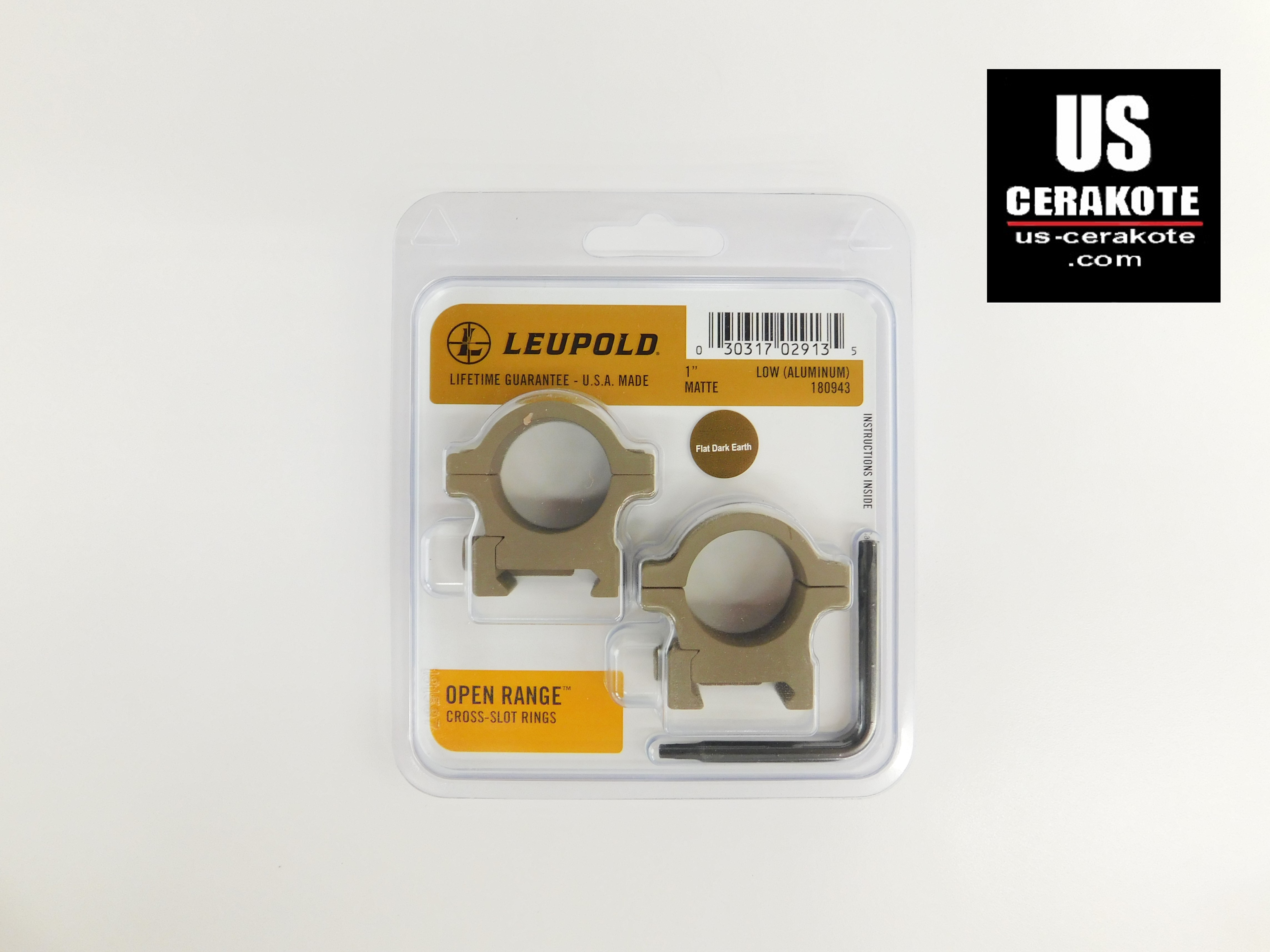 Leupold Open Range Cross-Slot Rings Cerakoted in Flat Dark Earth | Cerakote