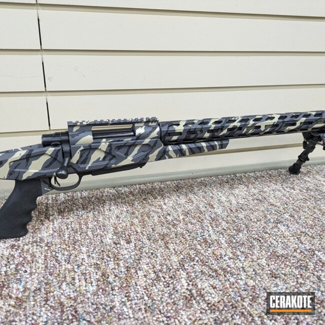 Bolt Action Rifle Decorated In Tiger Stripe Camo