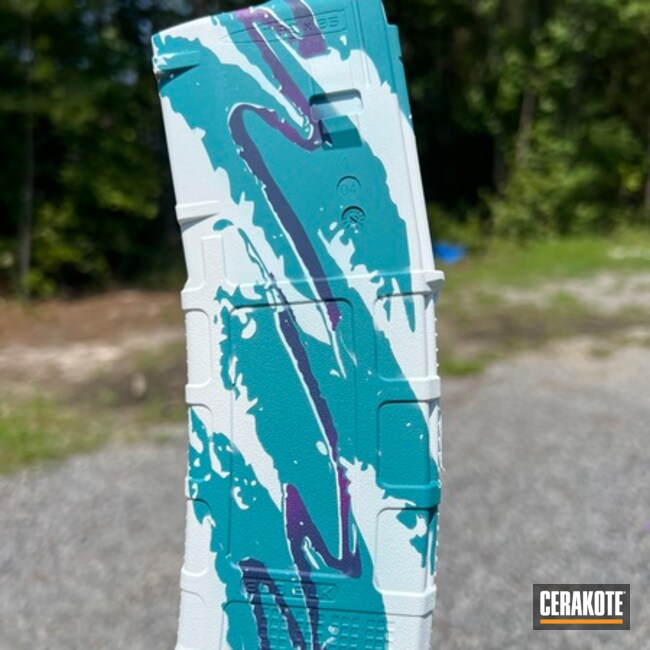 Solo Dixie Cup Mag Coated With Cerakote In Bright White, Sangria, Sky Blue, Graphite Black And Aztec Teal