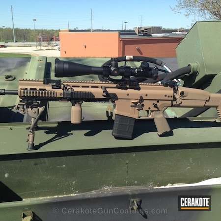 Powder Coating: Tan,Armor Black H-190,FN Mfg.,SCARS,Tactical Rifle,Shades,SCAR,Single Shade,Coyote Tan H-235
