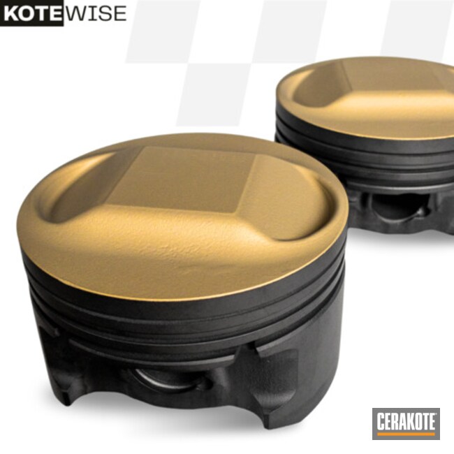 Pistons Coated With Cerakote In Micro Slick Dry Film Lubricant Coating (oven Cure) And Piston Coat (oven Cure)