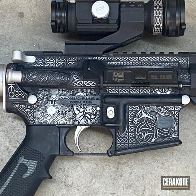 Ar 15 Laser Engraved With Viking Pattern