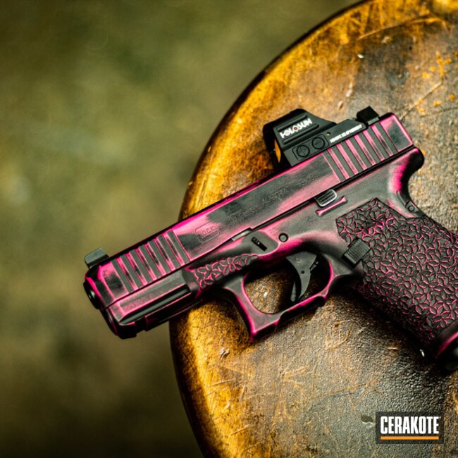 Pink Battleworn Glock 19 With Optic Cut For Holosun Red Dot