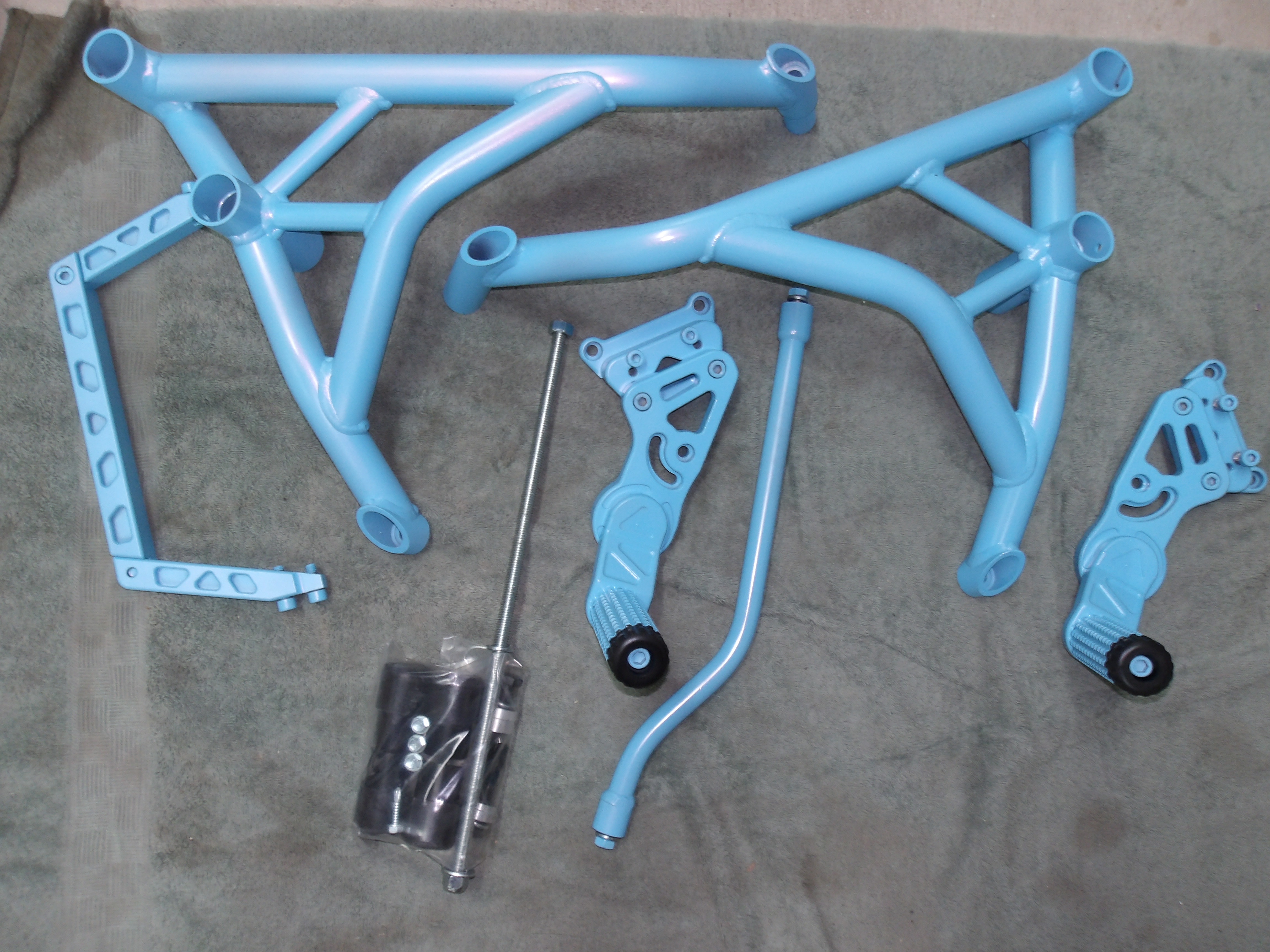 Motorcycle Rasberry ras blue crash bars | Cerakote