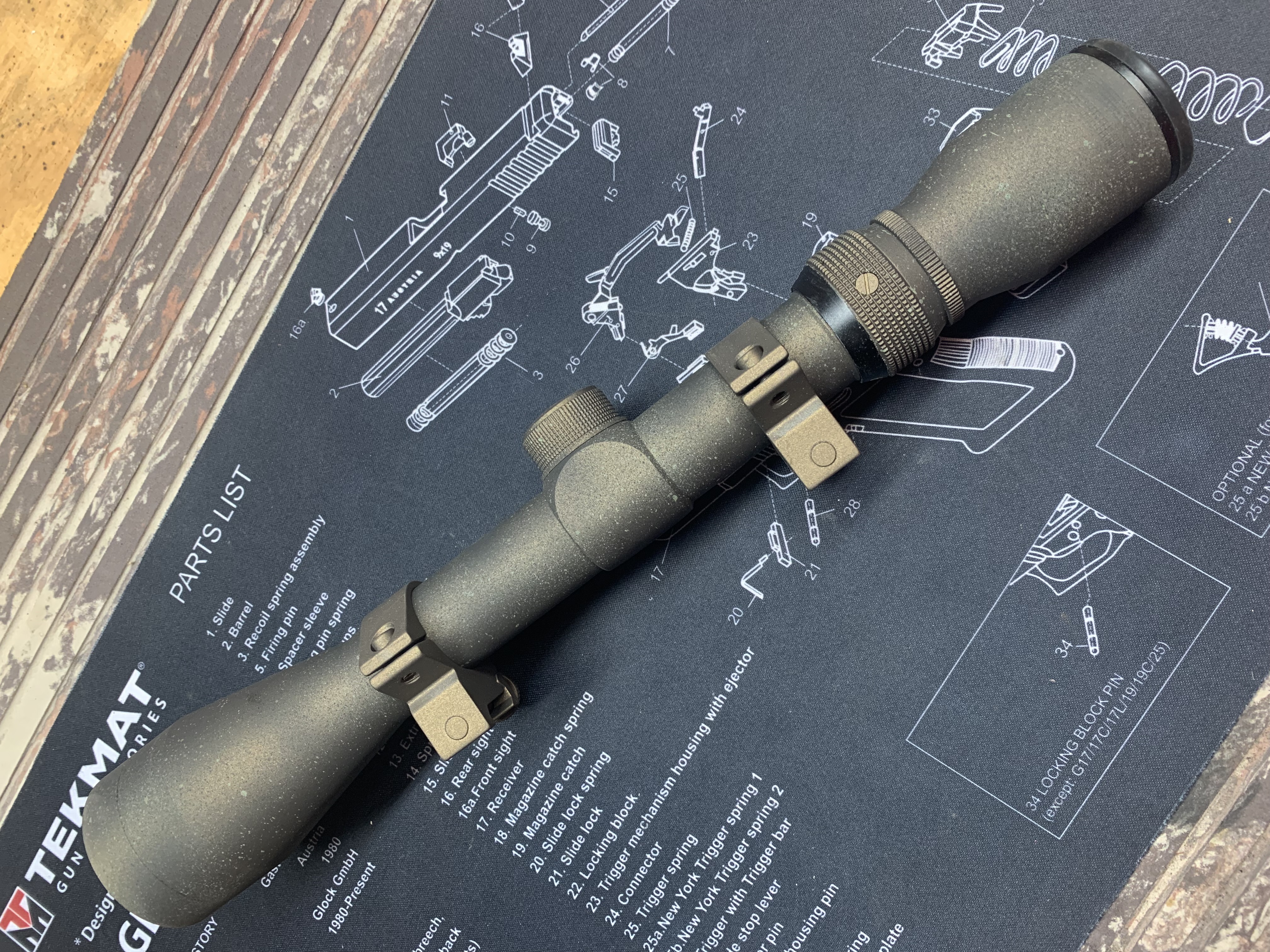 Scope Rinse Custom Custom Camo on rifle scope and rings | Cerakote