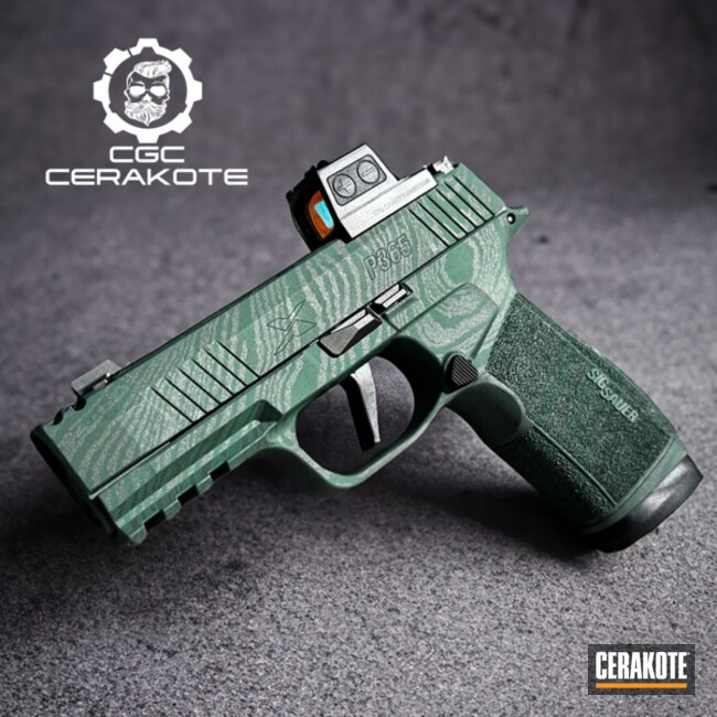 Sig P365 X - Charcoal Green Damascus