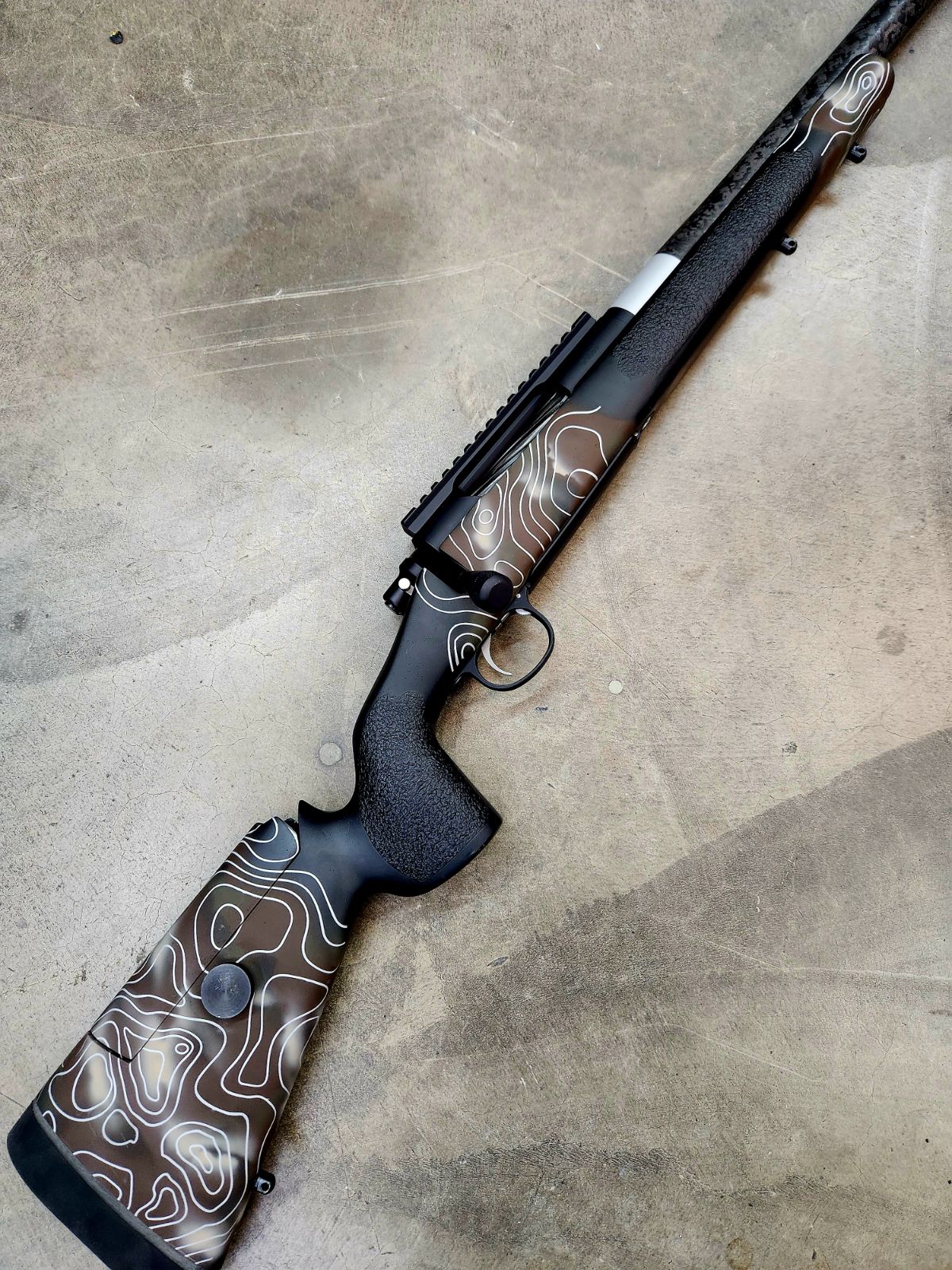 Topographic Rifle Topographical With Freehand Camo | Cerakote