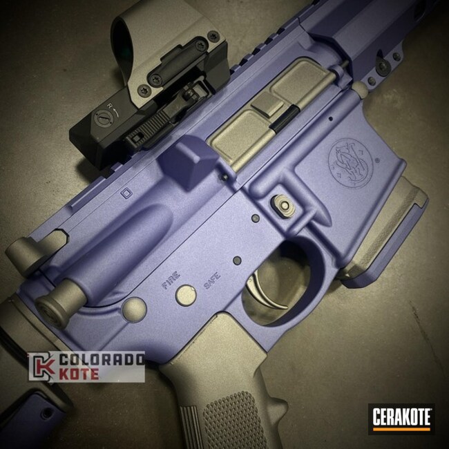 Ar-15 In H-219 Gun Metal Grey And H-314 Crushed Orchid