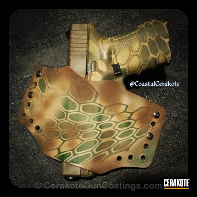 Cerakoted H-199 Desert Sand With H-200 Highland Green And H-267 Magpul Flat Dark Earth