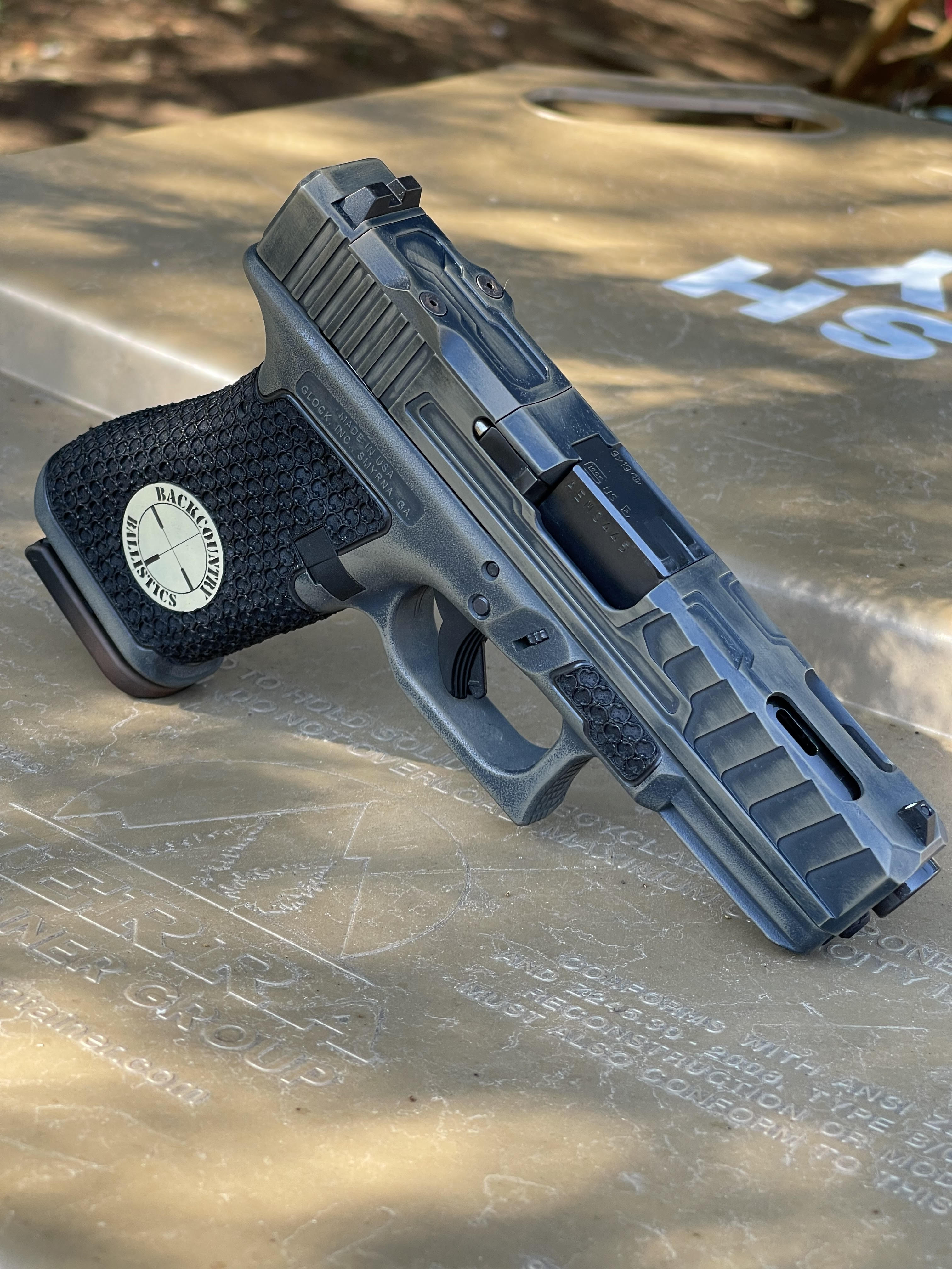 Powder Stippling Custom Glock, Machined slide and custom stippling | Cerakote