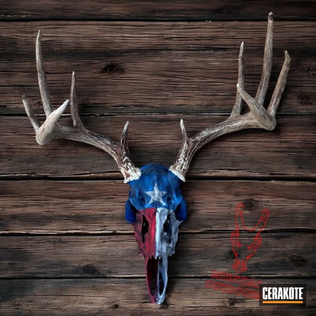 Texas Whitetail Deer Skull In Distressed Texas Flag