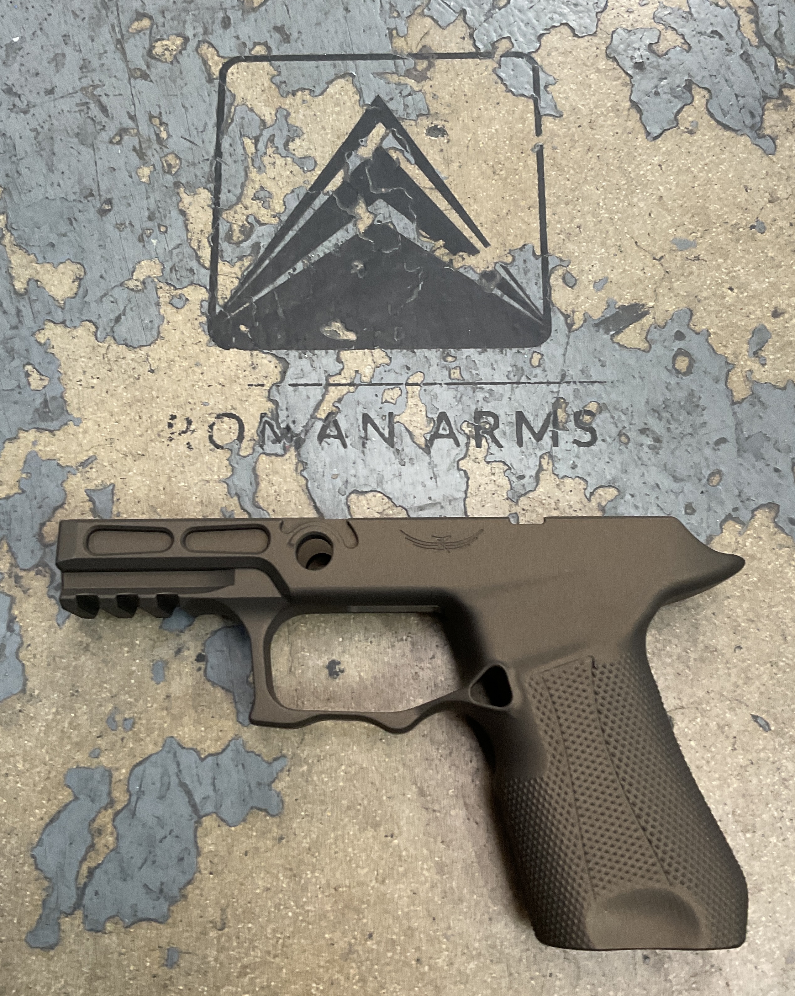 Custom Backstrap P320 Icarus done in H-294 and H-347 | Cerakote