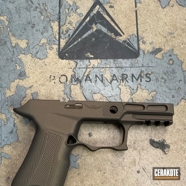 P320 Icarus Coated With Cerakote In Midnight Bronze And Copper