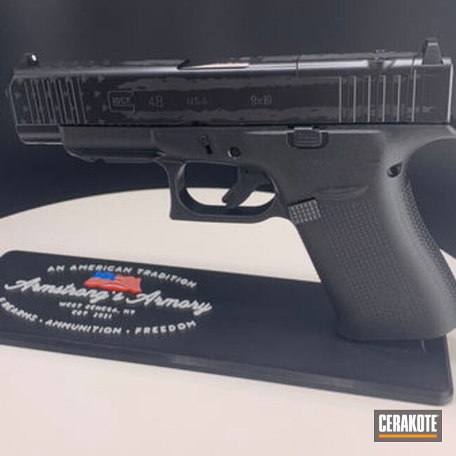 Laser Engraved Distressed Flag On Glock 48