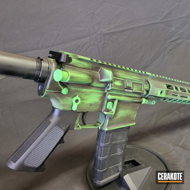 Green Mamba Coated With Cerakote In Armor Black And Green Mamba