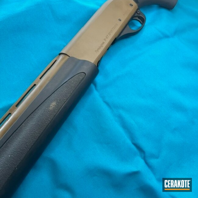 Shotgun Coated With Cerakote In A.i. Dark Earth