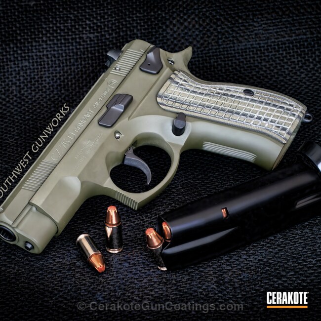 Cerakoted H-146 Graphite Black With H-236 O.d. Green