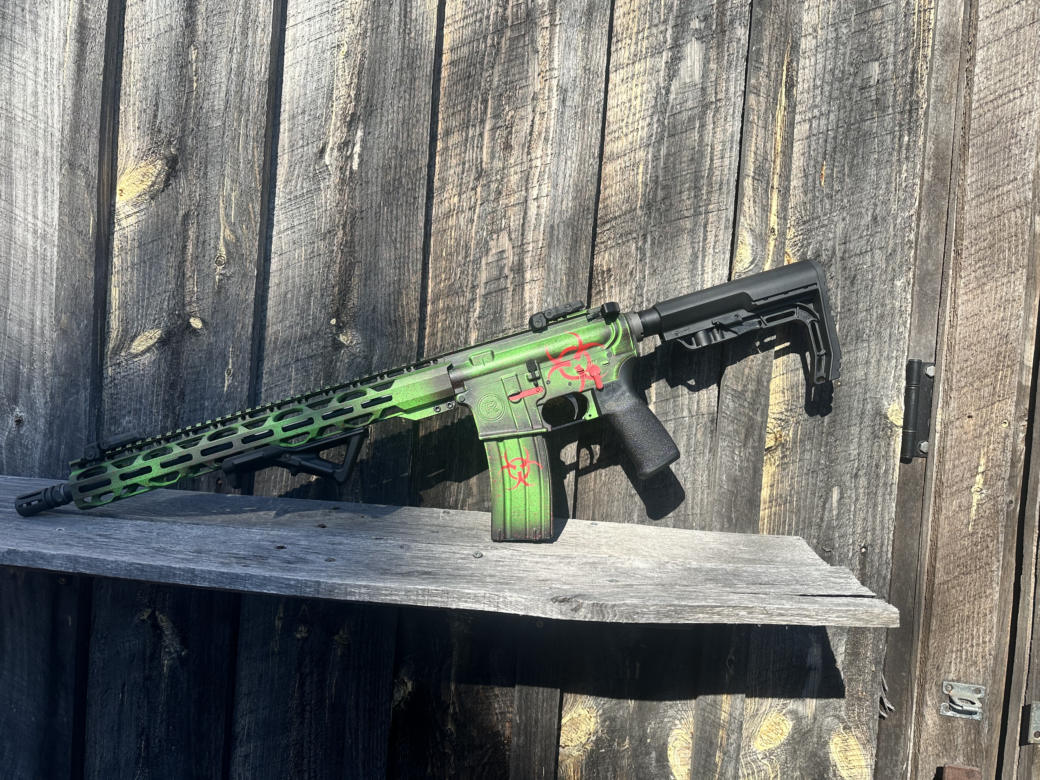 Biohazard Ar Biohazard Zombie AR-15 | Cerakote