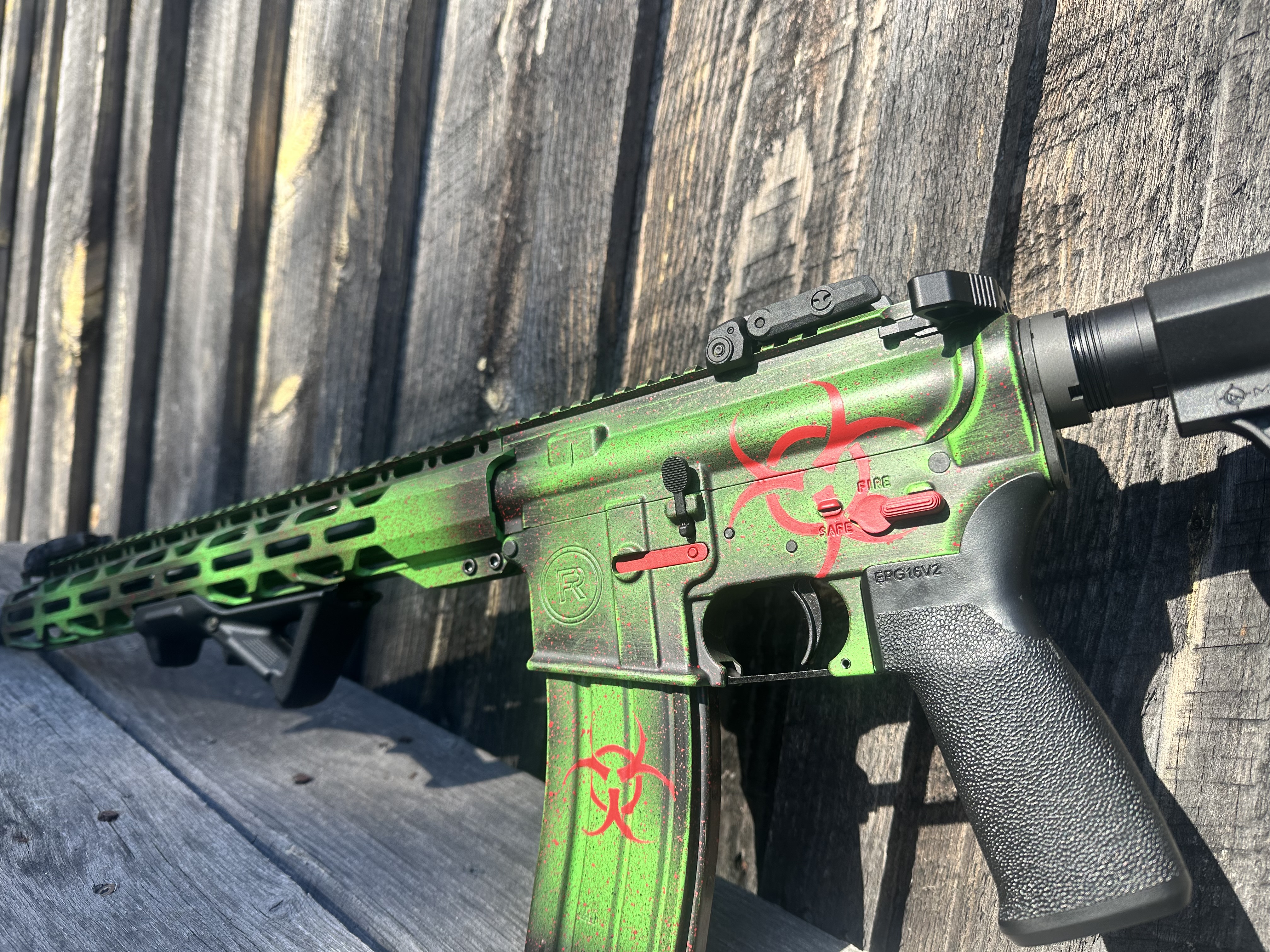 Biohazard Ar Biohazard Zombie AR-15 | Cerakote
