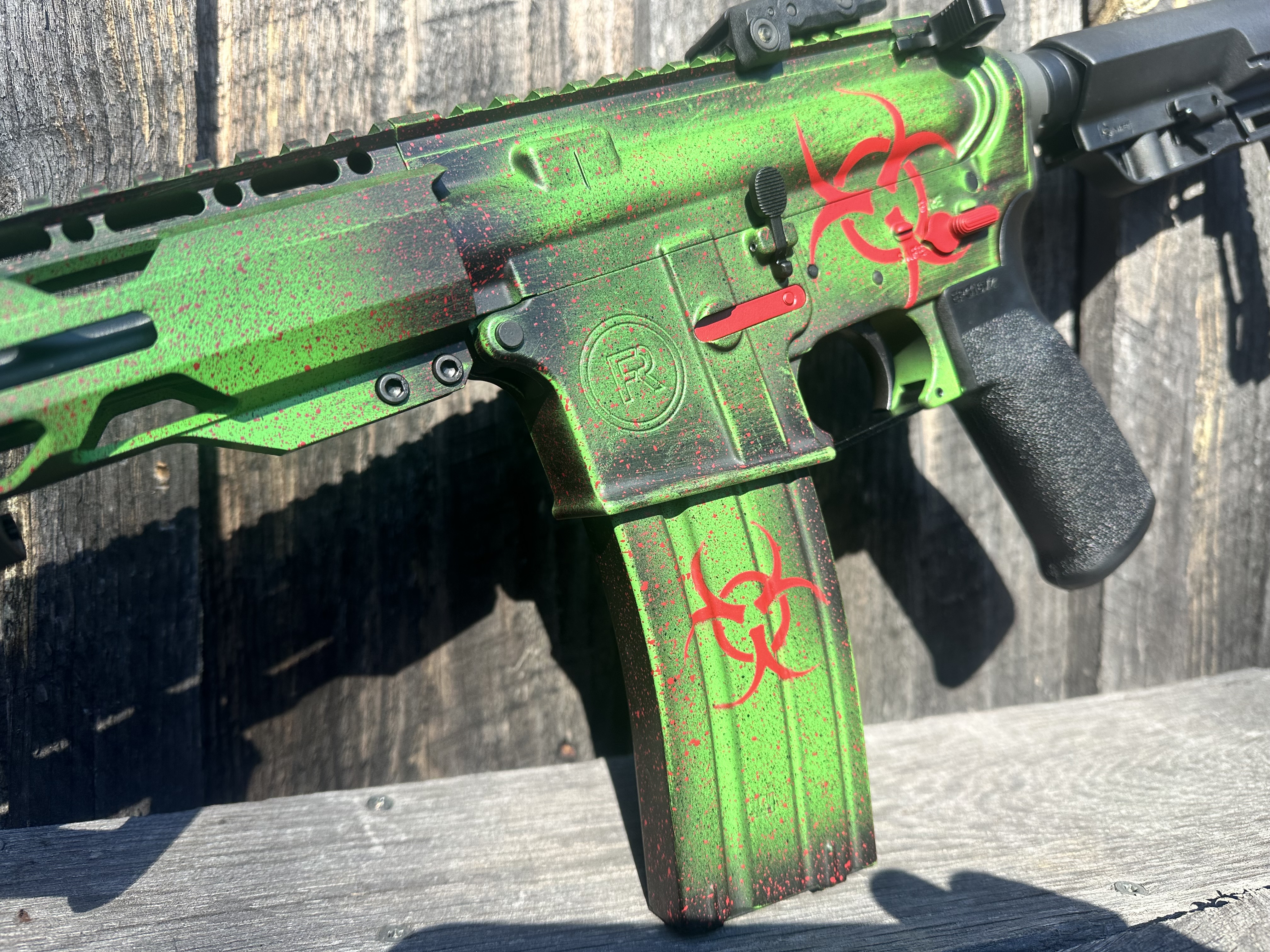 Biohazard Ar Biohazard Zombie AR-15 | Cerakote