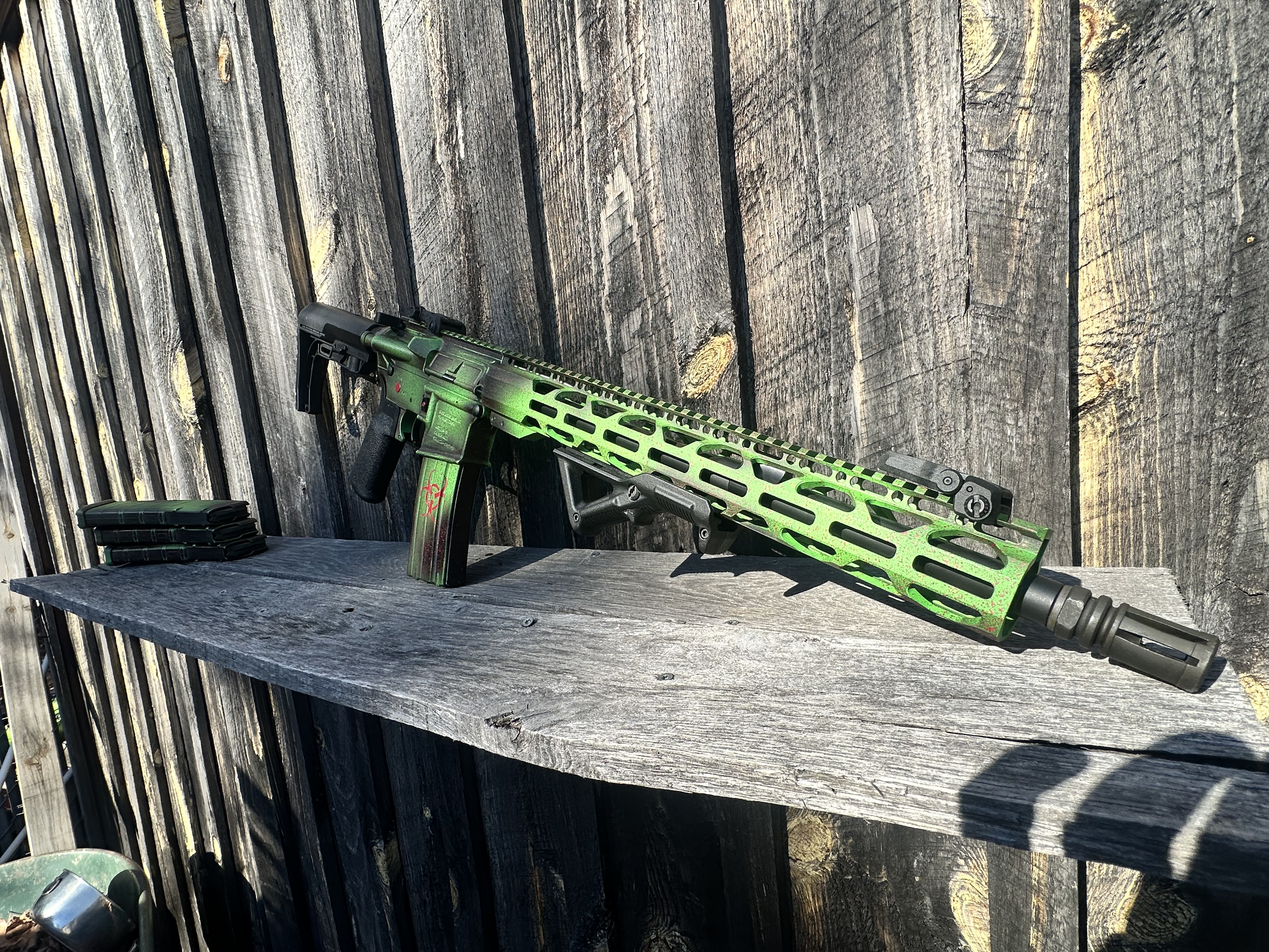 Biohazard Ar Biohazard Zombie AR-15 | Cerakote