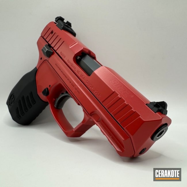 Ruger Sr22 Frame & Slide In Fire, Barrel In Blackout