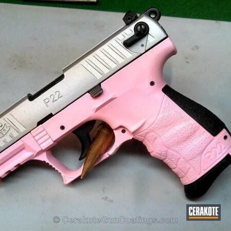 Powder Coating: Satin Aluminum H-151,Bazooka Pink H-244,Ladies,Walther P-22,Walther