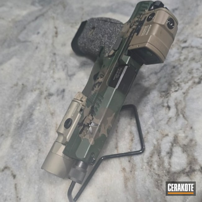 Cz P10f In A Modified M81 Woodland Camo