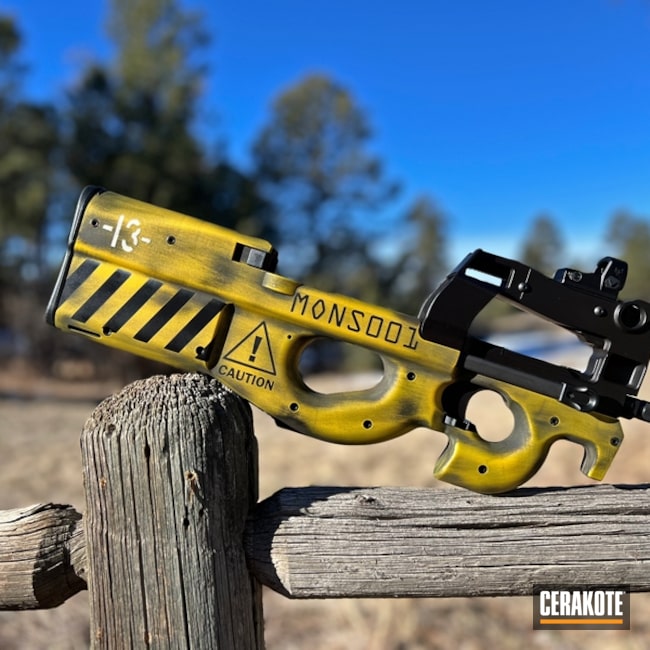 Custom Fn Ps90 In Yellow Battleworn