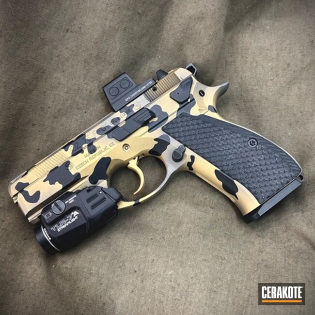 Cz75 Sp01 Coated With Cerakote In H-109, H-146 And H-122