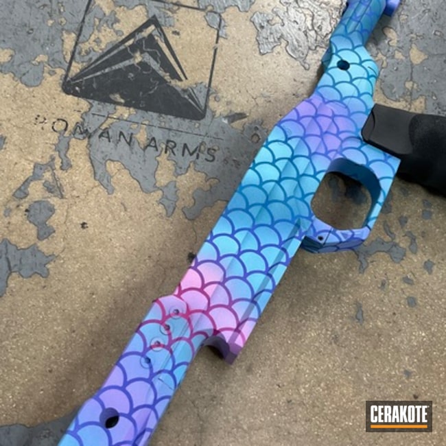 Mdt Coated With Cerakote In Blue Raspberry, Sangria, Prison Pink, Sky Blue, Matte Armor Clear, Purplexed, Aztec Teal And Robin's Egg Blue